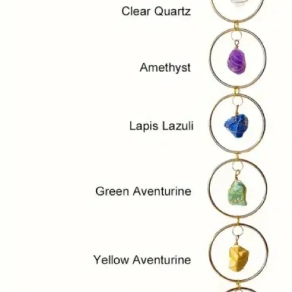 Golden or Copper Multi-Color Gemstone 7 Chakra Wall Hanging